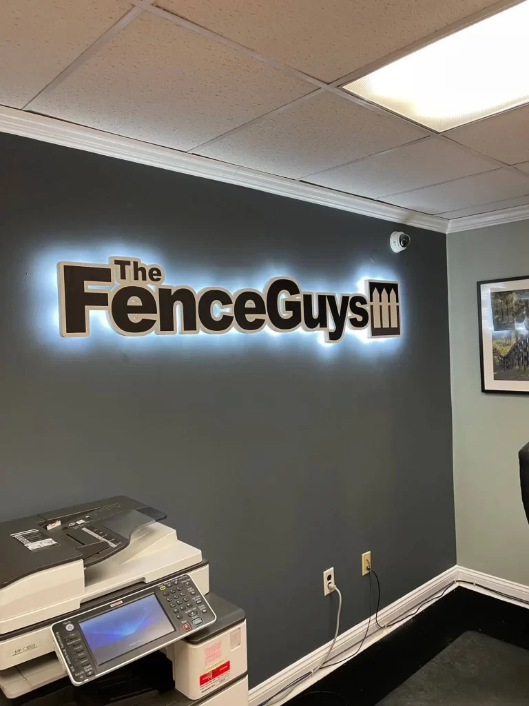 Fence Guys Halo Illuminated Channel Letter Sign